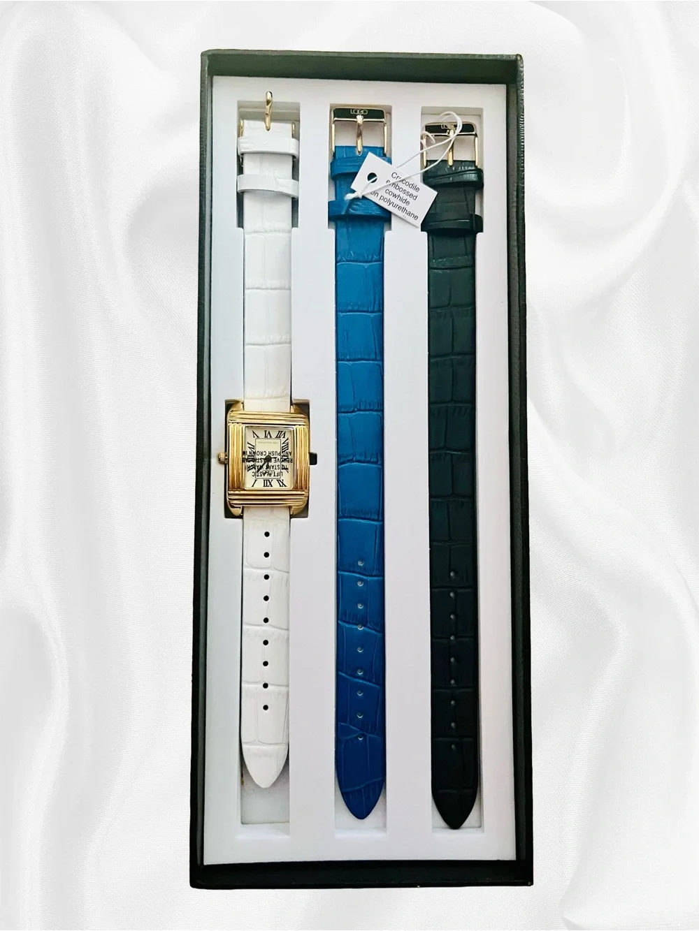 NWT LOGO By Lori Goldstein Watch with 3 Leather Interchangeable Bands QVC